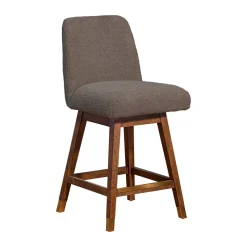 Amelia Upholstered Swivel Stool - Brown