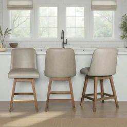 Amelia Upholstered Swivel Stool
