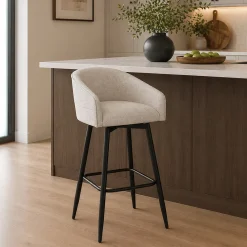 Barrel Bar Stool - Beige