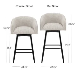 Barrel Bar Stool - Beige