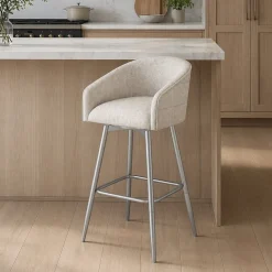 Barrel Bar Stool - Beige