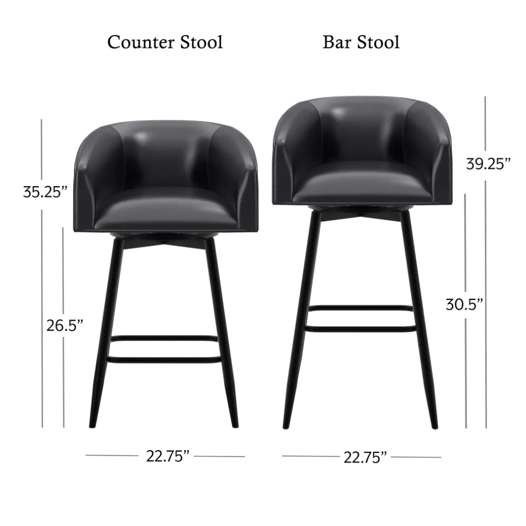Barrel Bar Stool - Black