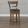 Buckskin Swivel Barstool with Back