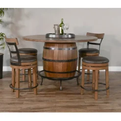 Buckskin Swivel Barstool with Back