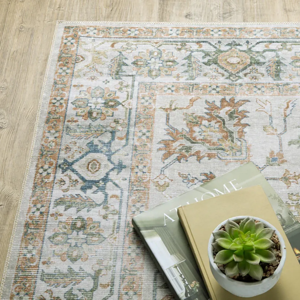 Charleston Ivory Washable Rug