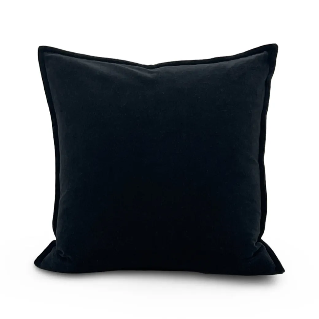 Cotton Velvet Pillow - Black