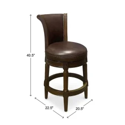 Henry Upholstered Swivel Stool - Brown