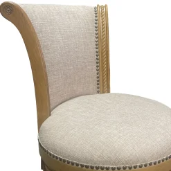 Henry Upholstered Swivel Stool - Beige