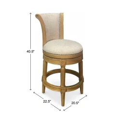 Henry Upholstered Swivel Stool - Beige