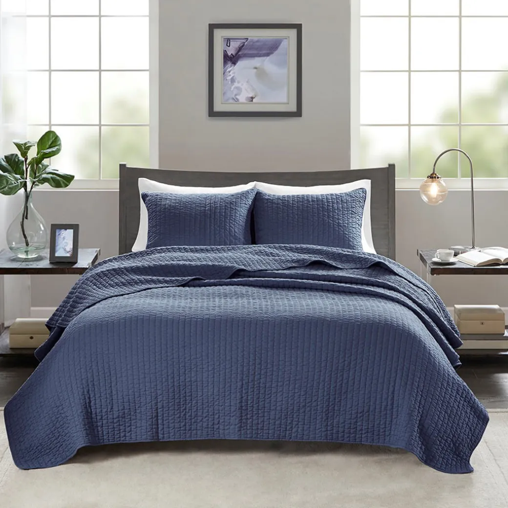 Keaton Navy Coverlet Set