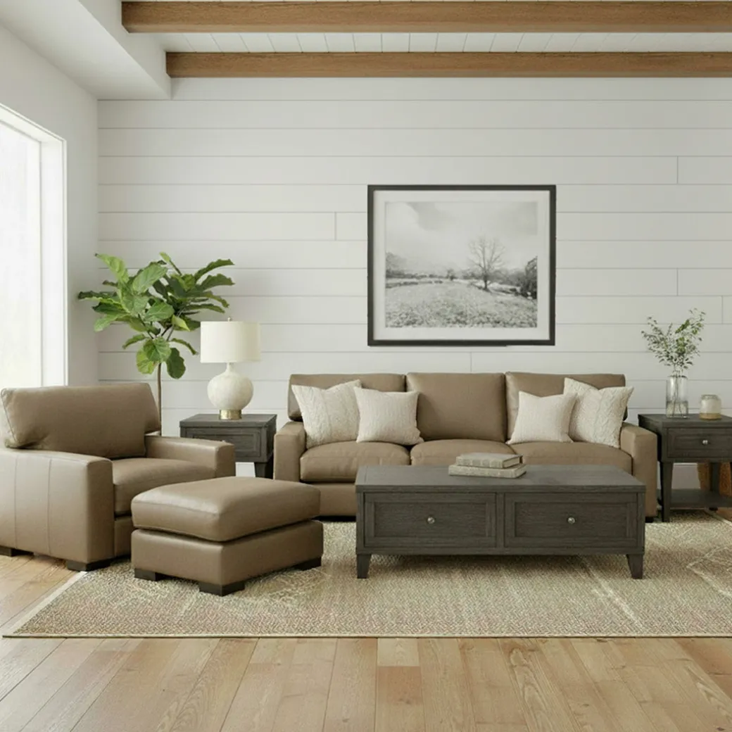 Layla Leather Ottoman