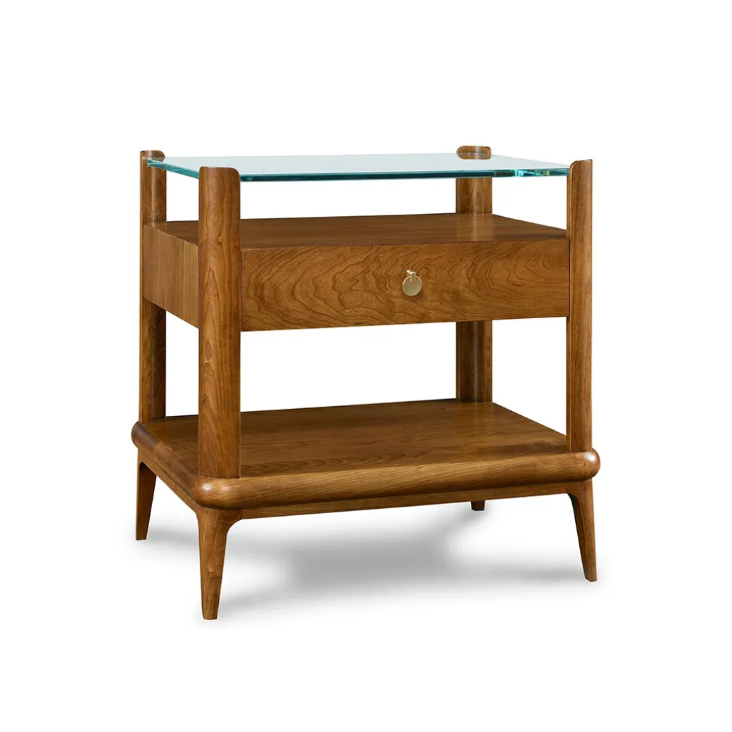 Martine Glass Top Nightstand