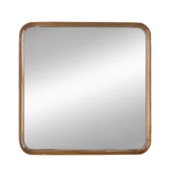 Square Wooden Accent Mirror