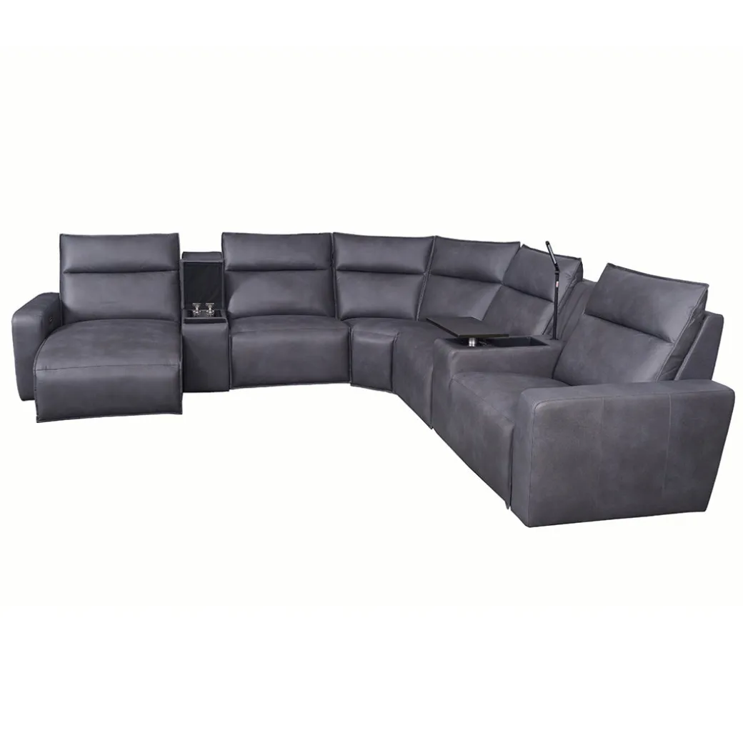 Tahoe Power Reclining Sectional with Chaise - Gray