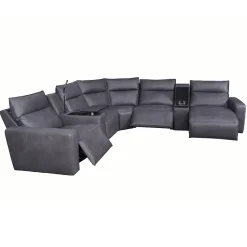 Tahoe Power Reclining Sectional with Chaise - Gray