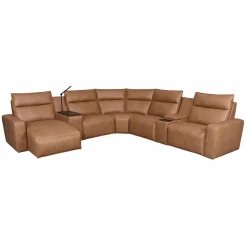 Tahoe Power Reclining Sectional with Chaise - Brown