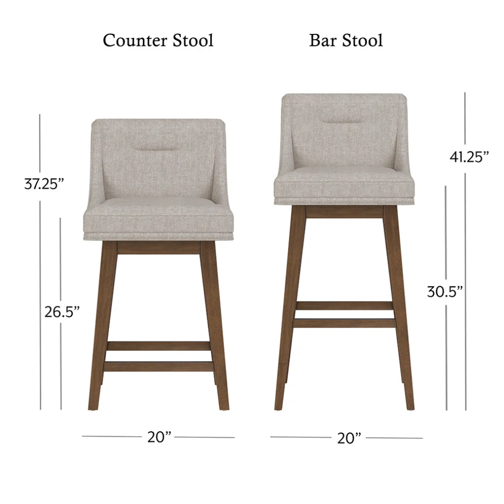Tapered Bar Stool - Beige