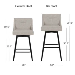 Tapered Bar Stool - Beige